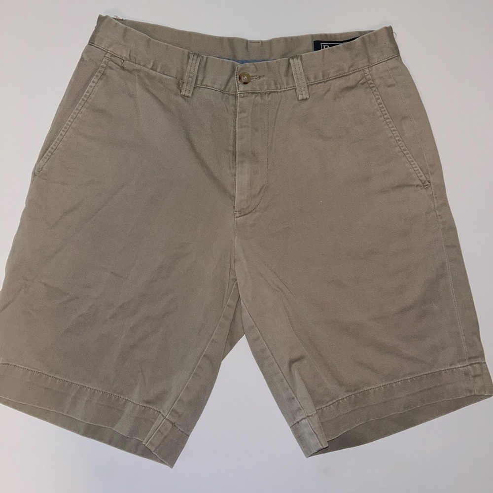Polo Ralph Lauren Classic Fit khaki shorts 9” inseam flat‎ front VINTAGE sz 30